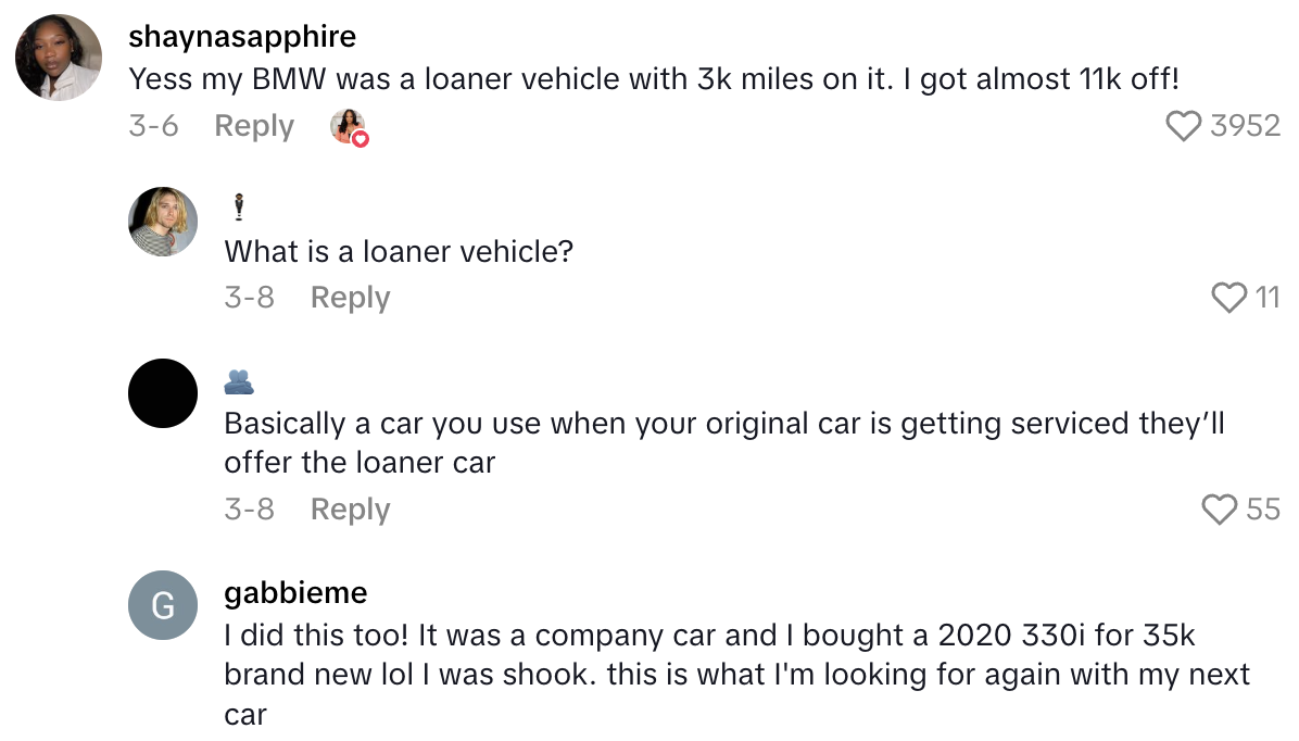 Screenshot 2025 06 26 at 3.09.51 PM Car Shopper Said She Got A Great Deal On A Cadillac By Buying A Loaner Vehicle.   A lot of dealerships don’t necessarily post their loaner vehicle.